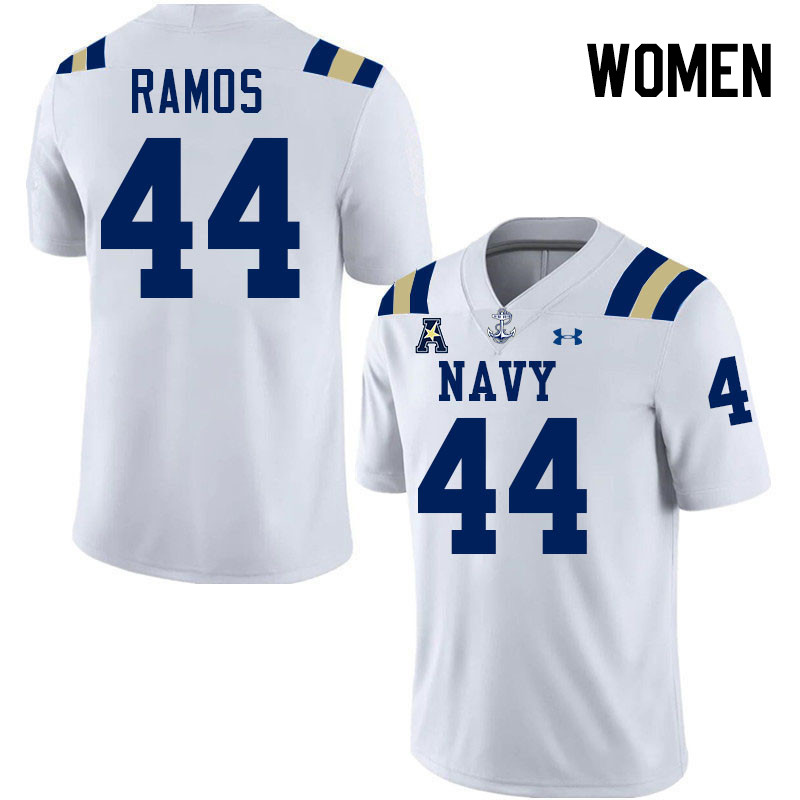 Women Navy Midshipmen #44 Colin Ramos College Football Jerseys Stitched-White